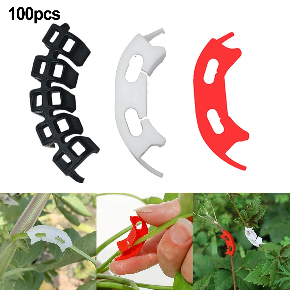 

100*Tomato Clip Supports Connects Plastic Plant Elbows Clip Protection Grafting Fixing Tools For Vegetable Branch Gardening Tool