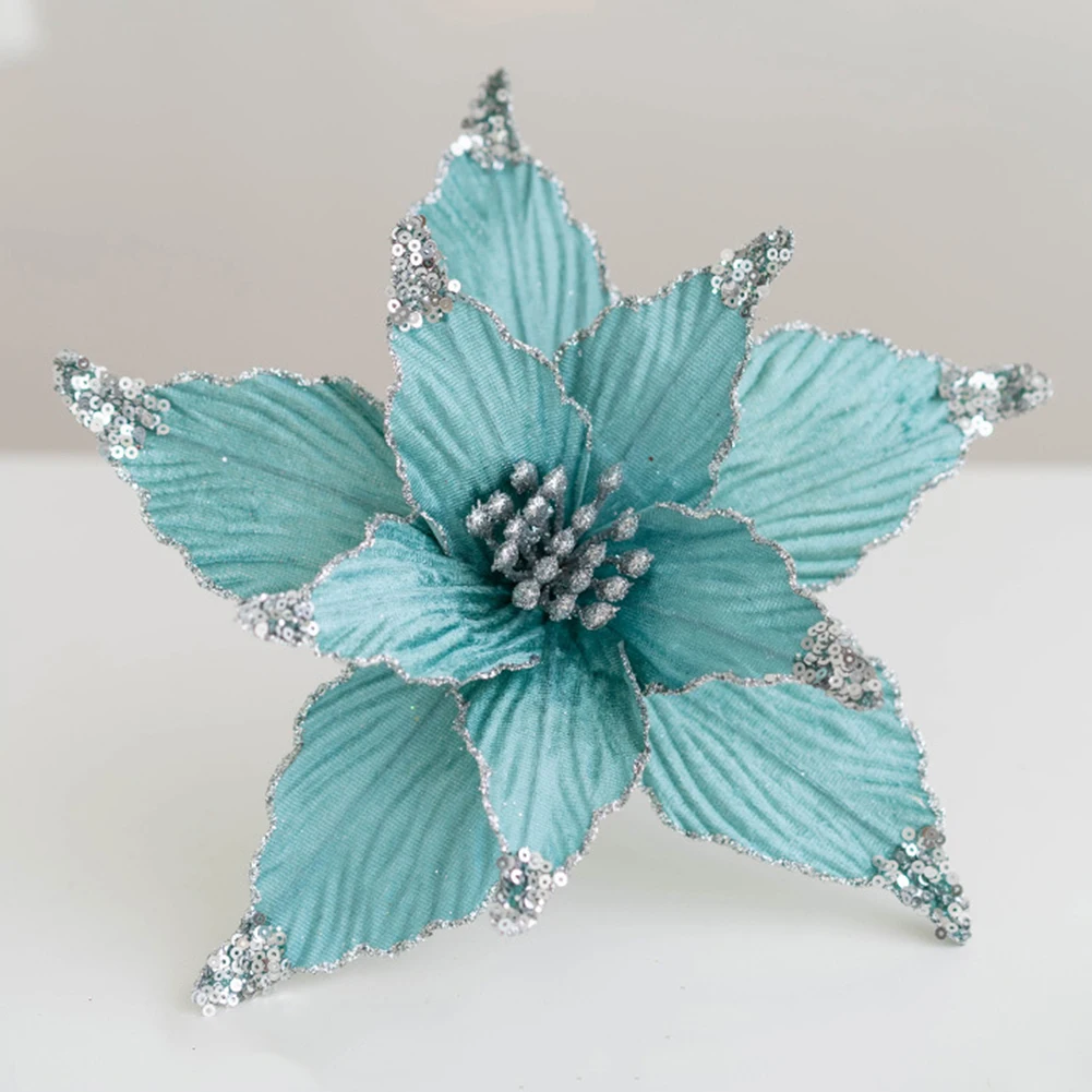 人工クリスマスポインセチア,きらびやかな花,偽のクリスマスブーケ