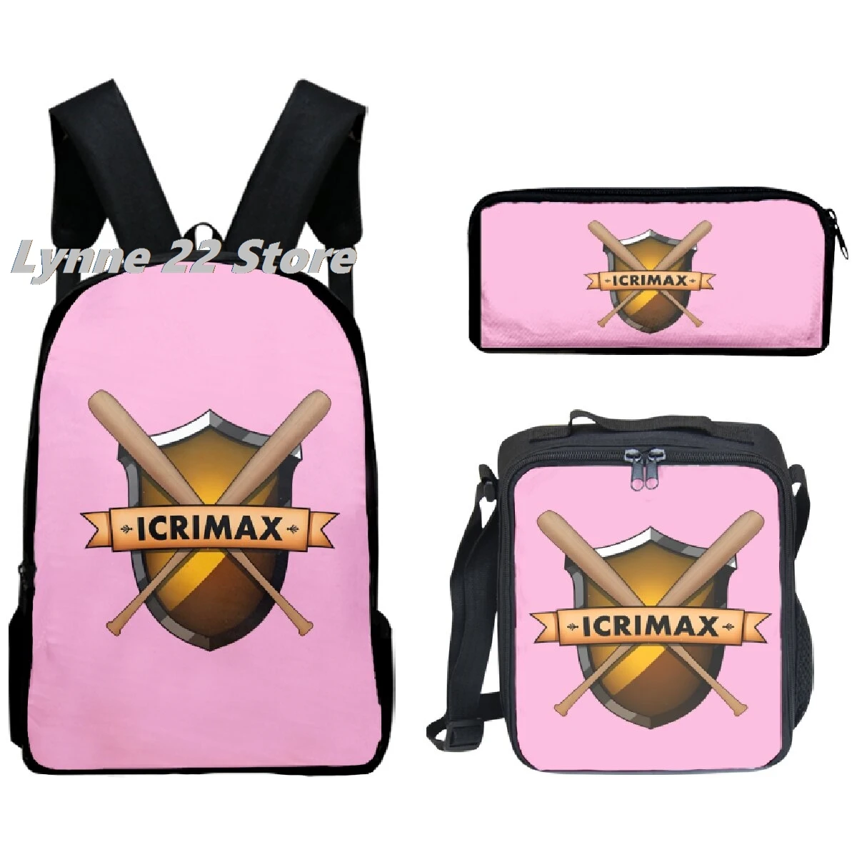 NEW Hot Sale icrimax Merch Boys/Girls School bag, lunch bag, pencil case 3
