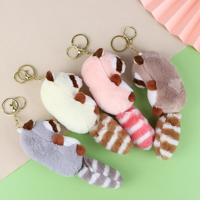 

1pcs Raccoon Plush Pendant Stuffed Animal Toys Plush Pendant Exquisite Plush Keychain Raccoon Plush Keychain Bag Accessories