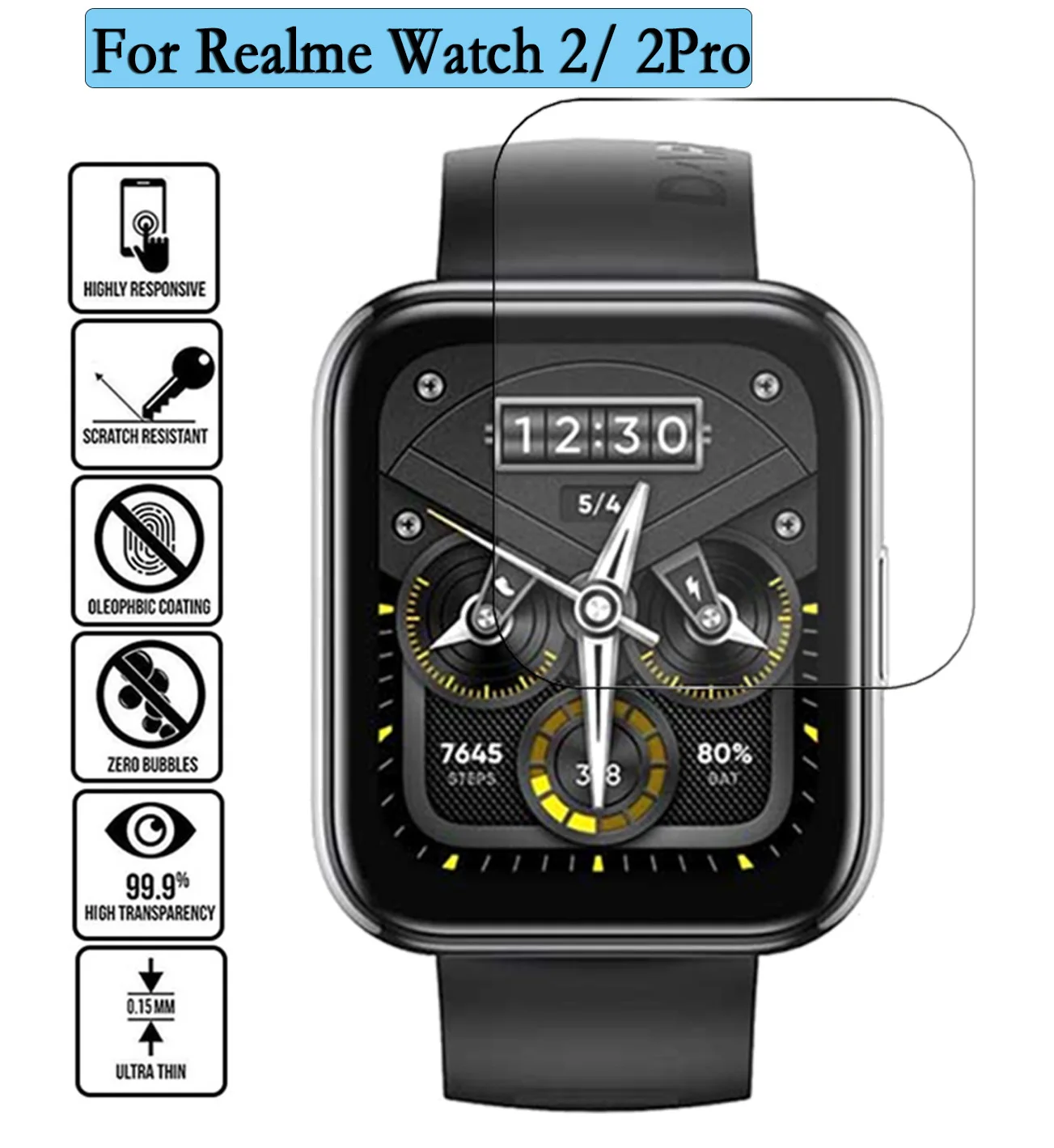

2/4/6pcs Soft TPU Watch Film For Realme Watch 2/2 Pro Watch Water-Proof Film Screen Protector Watch Accessories