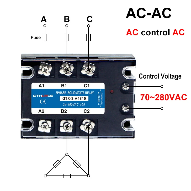 3 Phase SSR 60A 480V AC DC Control For Industrial Equipment 3 Phase ...