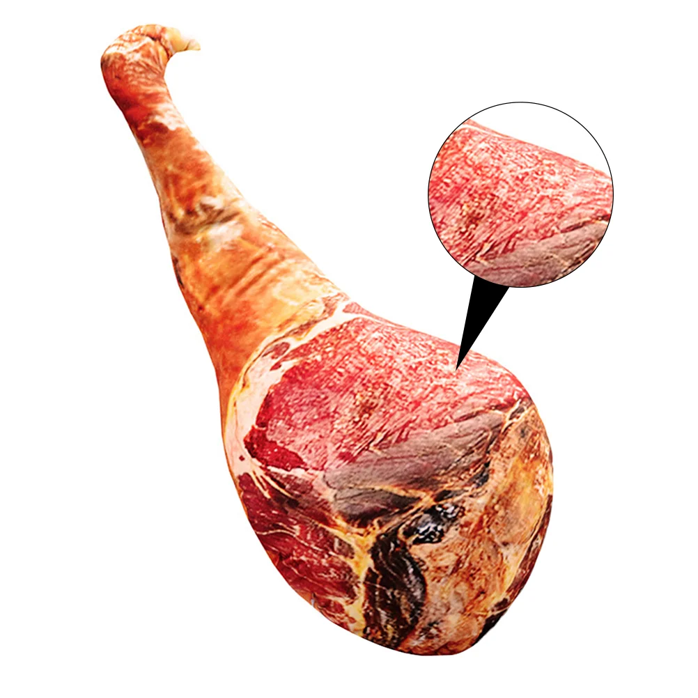 1PC Prank Vivid Ham Pillow Funny Food Pillow Gift Bacon Food Bolster Decoration Bacon Food Throw Pillow Funny Gift(50CM) 4