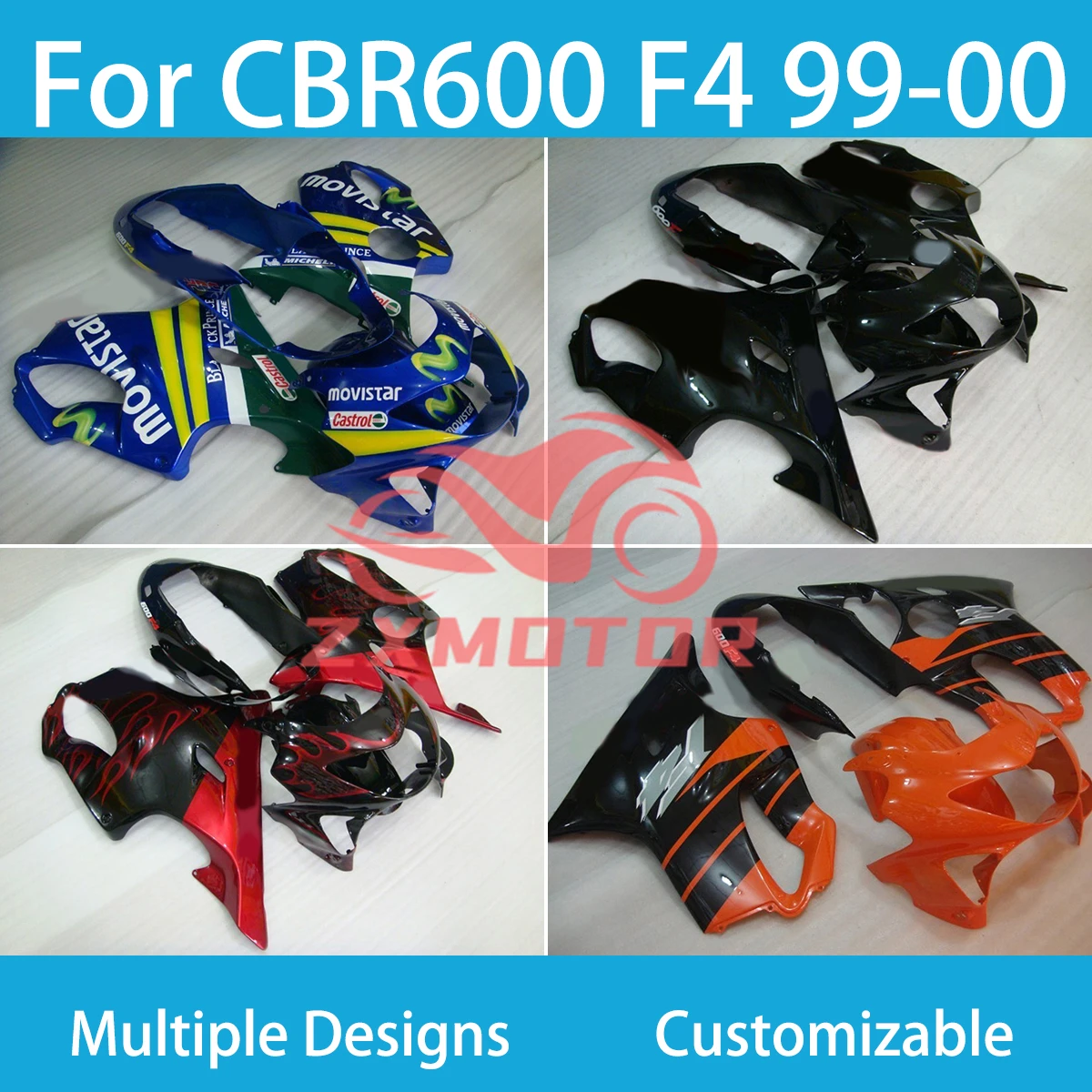 

Хит продаж Обтекатели Honda CBR600 F4 99-00 100% идеально подходят для обтекателей CBR600 F4 1999 2000