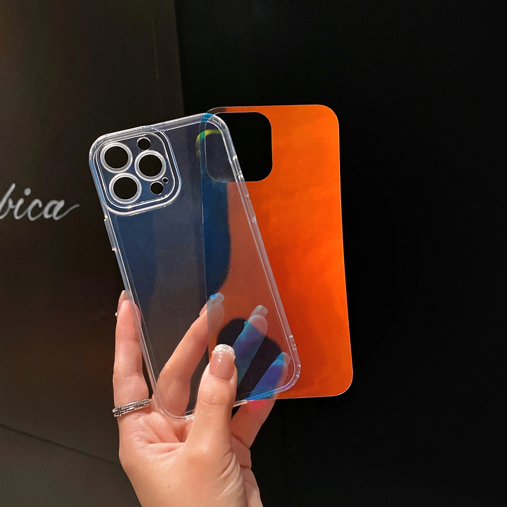 Iphone用ホログラフィックカラーレーザーグリッターケース,13