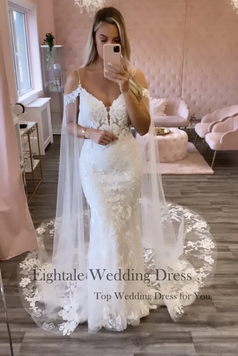 Sparkling Eightale Bohemian Wedding Dresses Off the Shoulder Beaded with Pearls Appliques Wedding Gown Boho Bridal Dresses main image 0