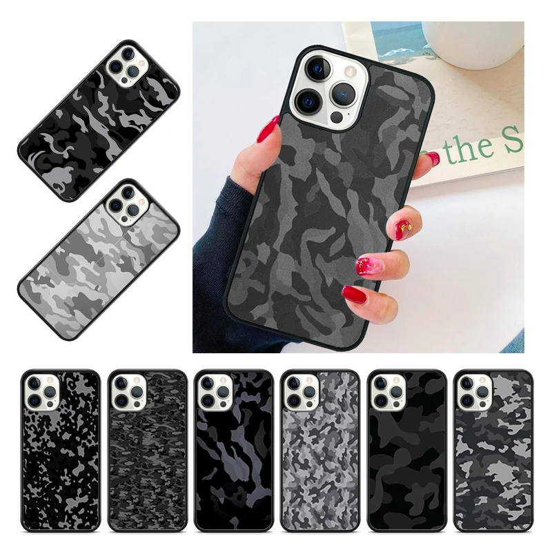 Custodia Per Telefono Mimetica Midnight Camo Per Iphone 15 14 13 12 Pro Max Mini 11 Pro Max Xs Xr 6 7 8 Plus Se 2020 Coque Shell