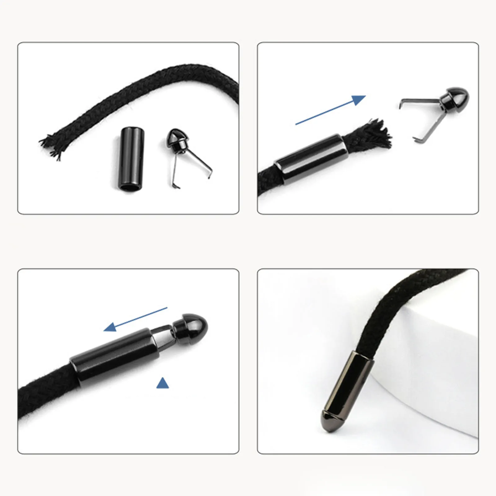 Alloy Cord Lock Stopper Sweater Shoelace Rope Buckle Pendant Clothing Bag Metal Cylinder End Clip DIY Sewing Accessories 10PCs sewing tools craft supplies cord lock toggle clip