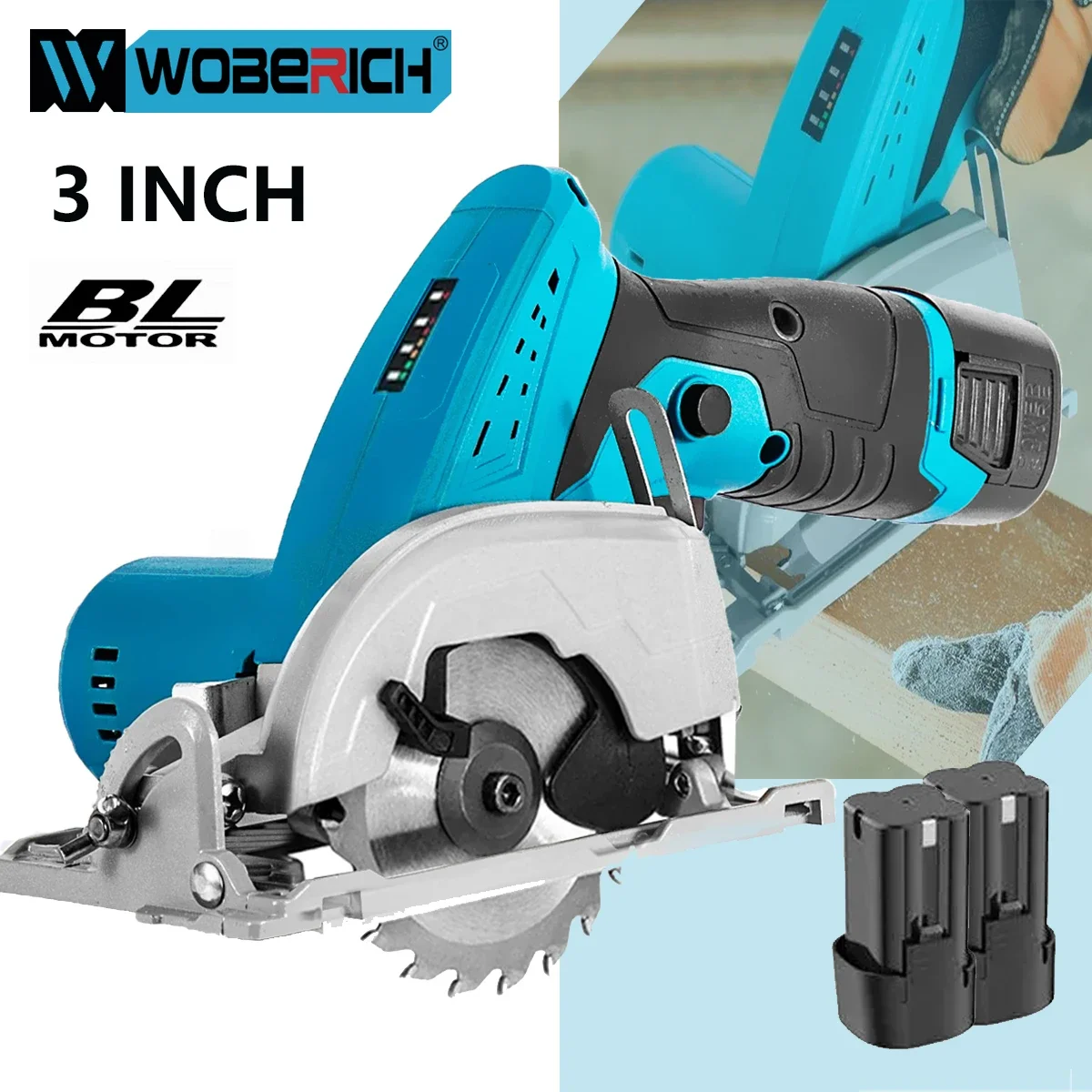 Brushless Electric Circular Saw 3inch 75mm Cordless Electric Saw Wood Cuttiing Machine Handheld Woodworking