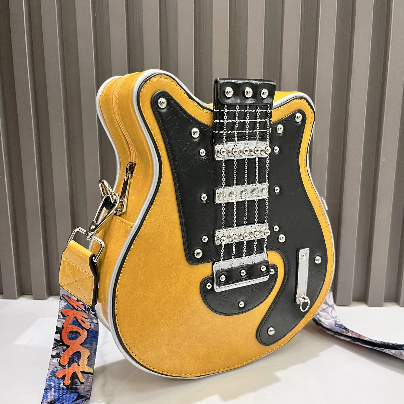 Luxury Leather Crossbody Handbag - Handmade Guitar Shape Purse for Women