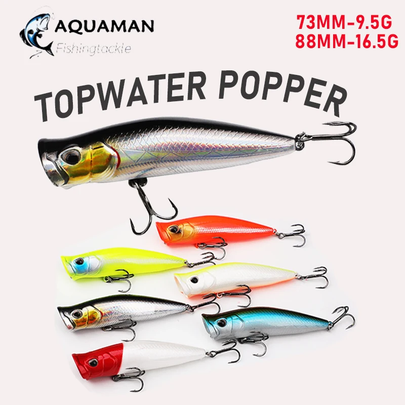 

Floating Popper Crankbaits Fishing Lures Accessories 73mm 9.5g 90mm 88mm 16.5g Artificial Baits Wobblers for Pike Carp Fishing