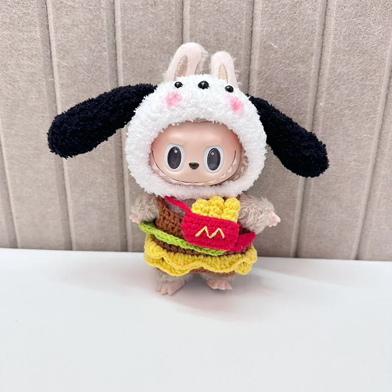 Discoun 17cm Cute Mini Plush Doll Clothes Outfit Accessories For Korea Kpop Exo Labubu Ii Idol Doll Sitting Party Cloth Diy Gift