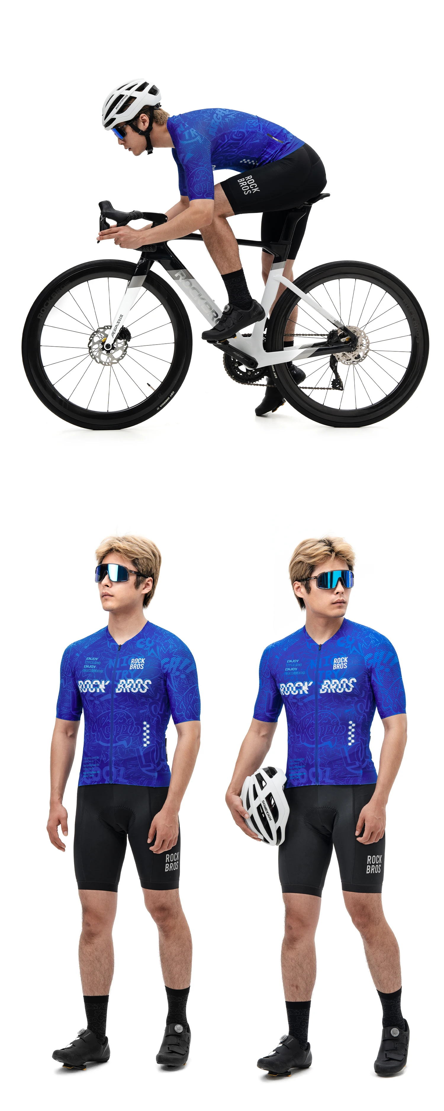 ROCKBROS Sommer-Radtrikot, leicht, atmungsaktiv, kurzärmelig, elastisch, bequem, Rennshirt, Herren-Radsportbekleidung – Detail 10