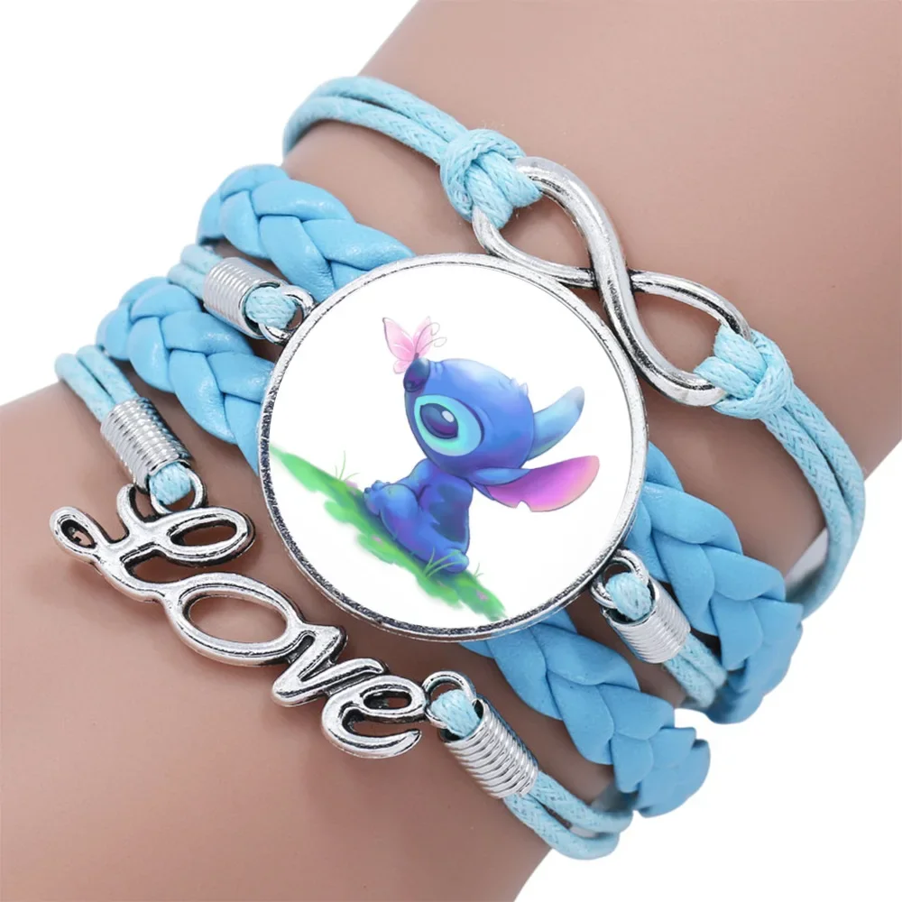 thumbnail image 1 of DisneyStitch-pulsera multicapa azul para niñas, joyería de Anime Lilo & Stitch, pulsera de gemas de tiempo, regalo de cumpleaños para niños, 1 of 5