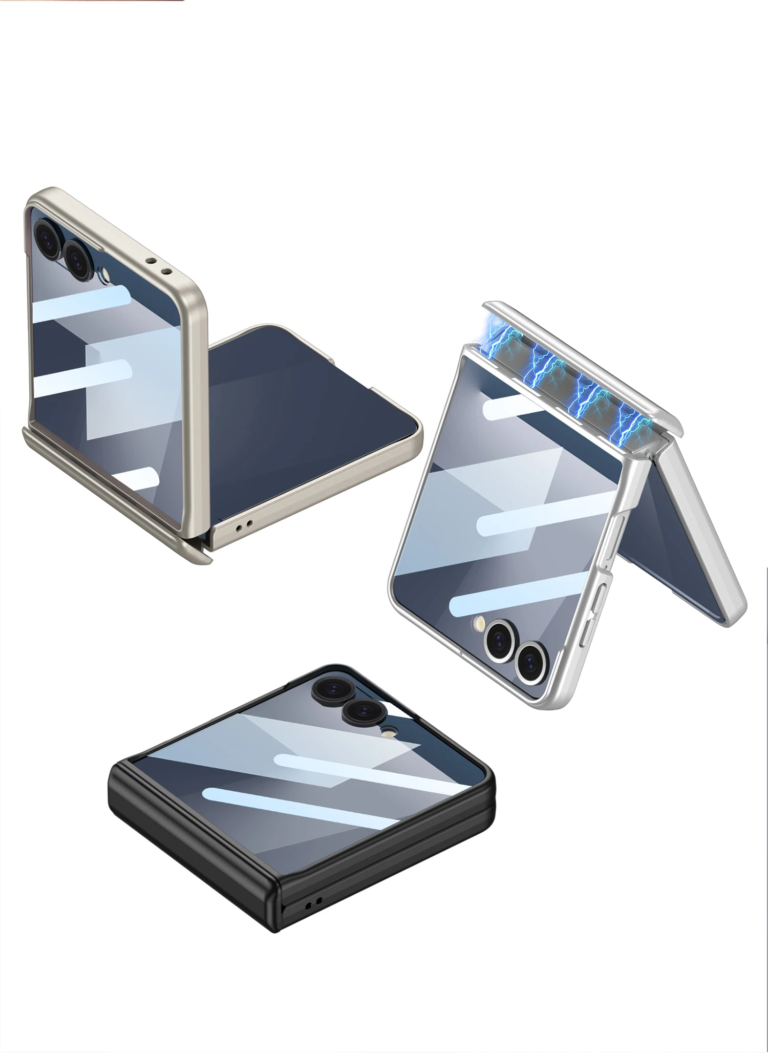 Magnetic Hinge All-included Case for Samsung Galaxy Z Flip 7 6 Outer Screen Prot