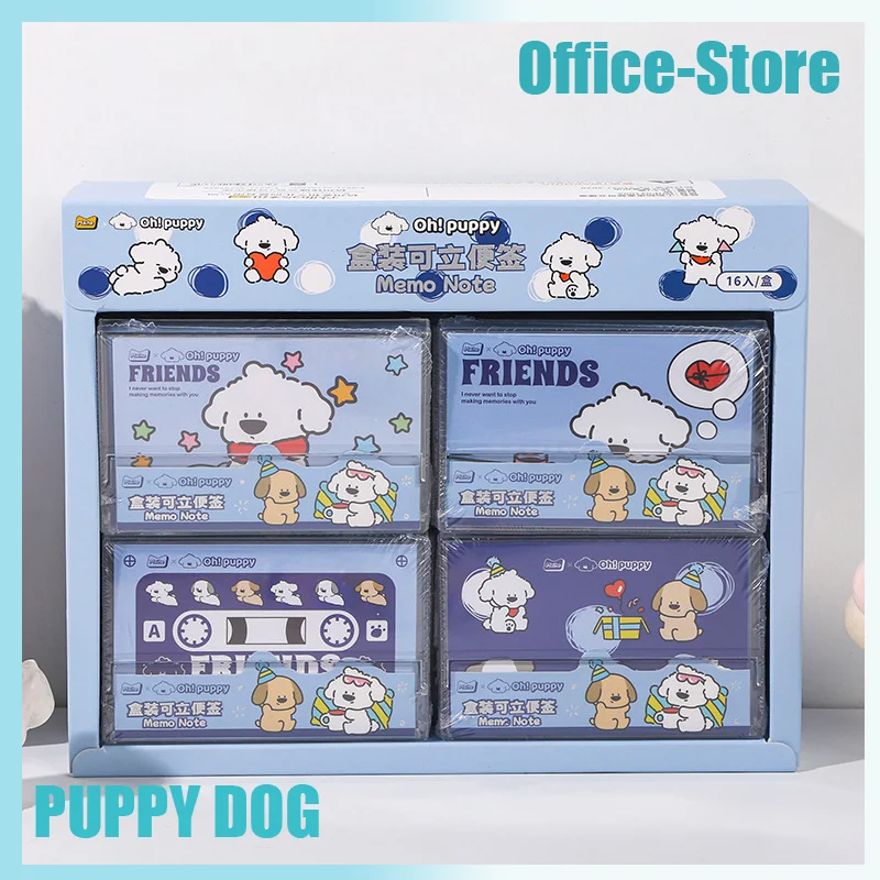 

16pcs Cartoon Puppy Dog Memo Pads Kawaii Student Color Page Portable Message Book Writing Pads Office School Supplies Stationary