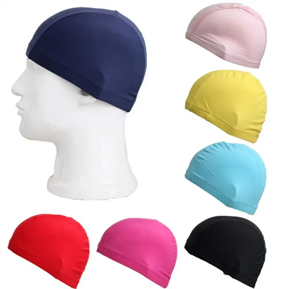 Waterproof Swimming Cap Adult Children Universal Pure Color Ear Protection Swim Cap for Swimming Pool Direct Sale from Home