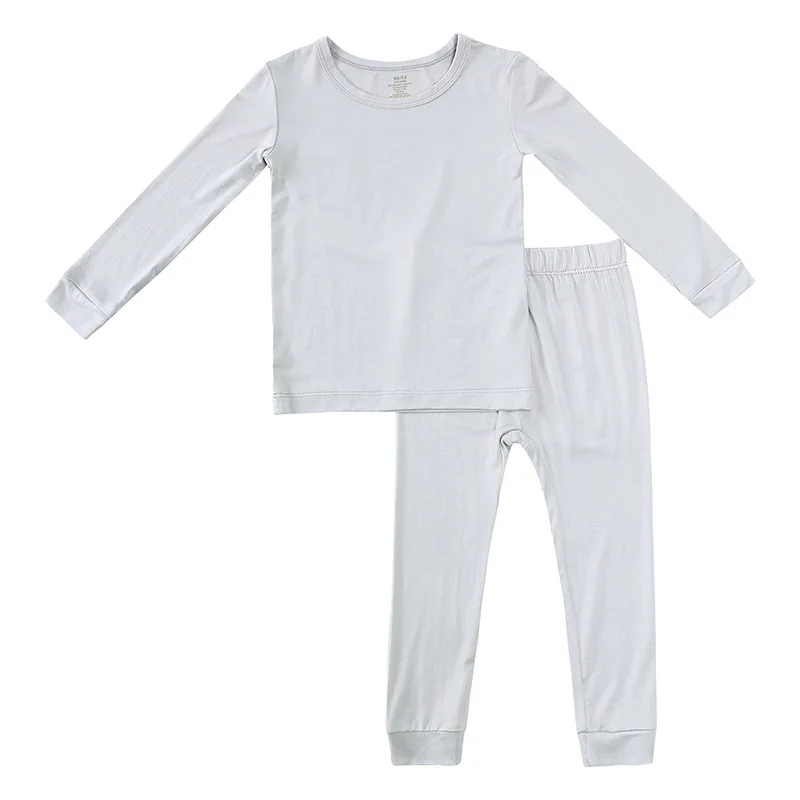 

Autumn Kid Clothes 2PCS Set Outfits Bamboo Fibers Round Neck Solid Color Long Sleeve T-shirt Tops Trousers Baby Home Clothes
