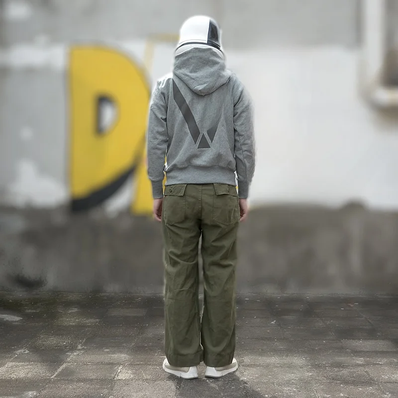 Non Sto Men's Casual Loose Work Pants High Waist Straight Leg Long Trousers Vintage Sle Cotton Youthful Energy een