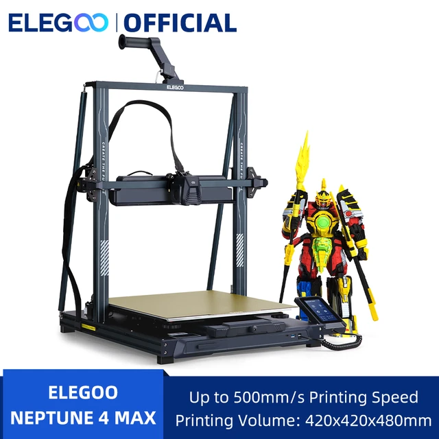 ELEGOO Neptune 4 Pro 3D Printer, 500mm/s High Speed FDM Printer