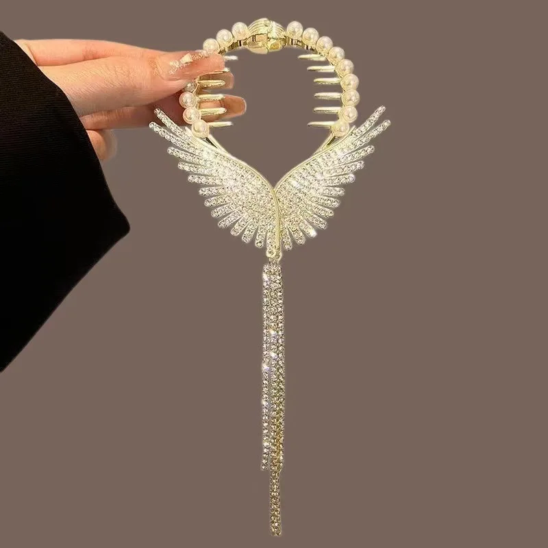 Damen-Haarspange mit Quasten und Strasssteinen, exquisiter Glitzer-Maruko-Stirnband, Haarspange, 2025, Valentinstagsgeschenk für Freundin, Ehefrau – Detail 27