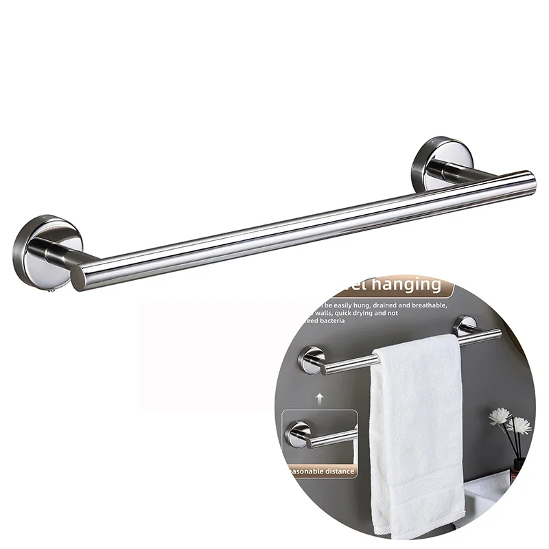 Description Picture 5 of itemBright Silver Bathroom Hardware Set Bathroom kit Wall Mount Stainless Steel Towel Bar Towel Ring Toilet Paper Holder Robe Hook