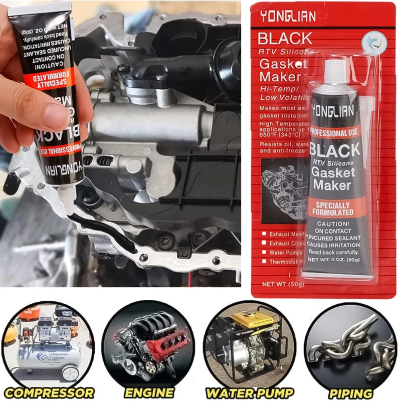 CarBlackSealantSiliconeRubberWaterproofHighTemperatureResistant