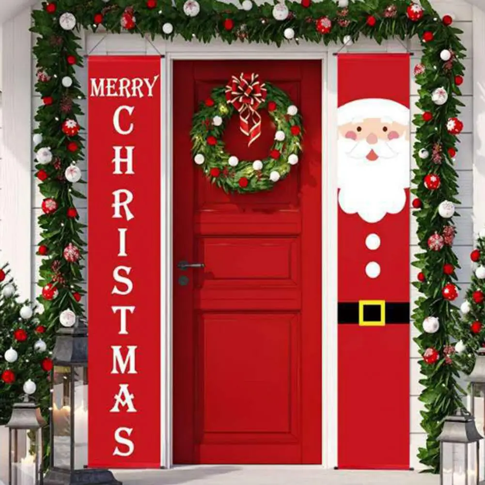 

Holiday Home Decor Christmas Couplets Door Curtains Festive Outdoor decoración de habitación