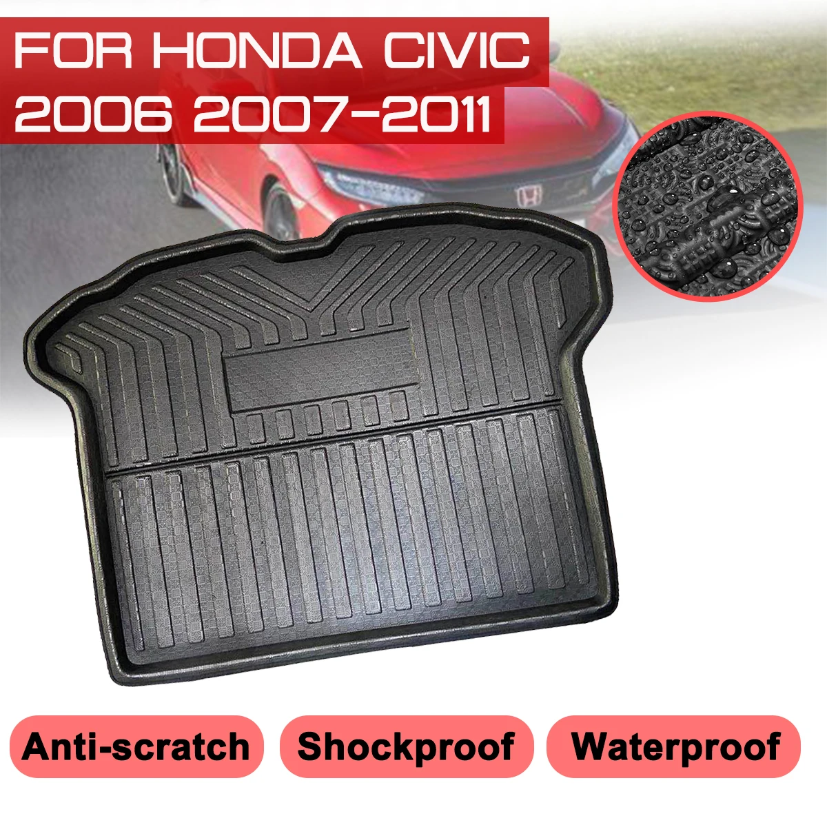 

Автомобильный коврик, ковер для Honda Civic 2006, 2007, 2008, 2009, 2010, 2011, задний багажник, противогрязевая крышка