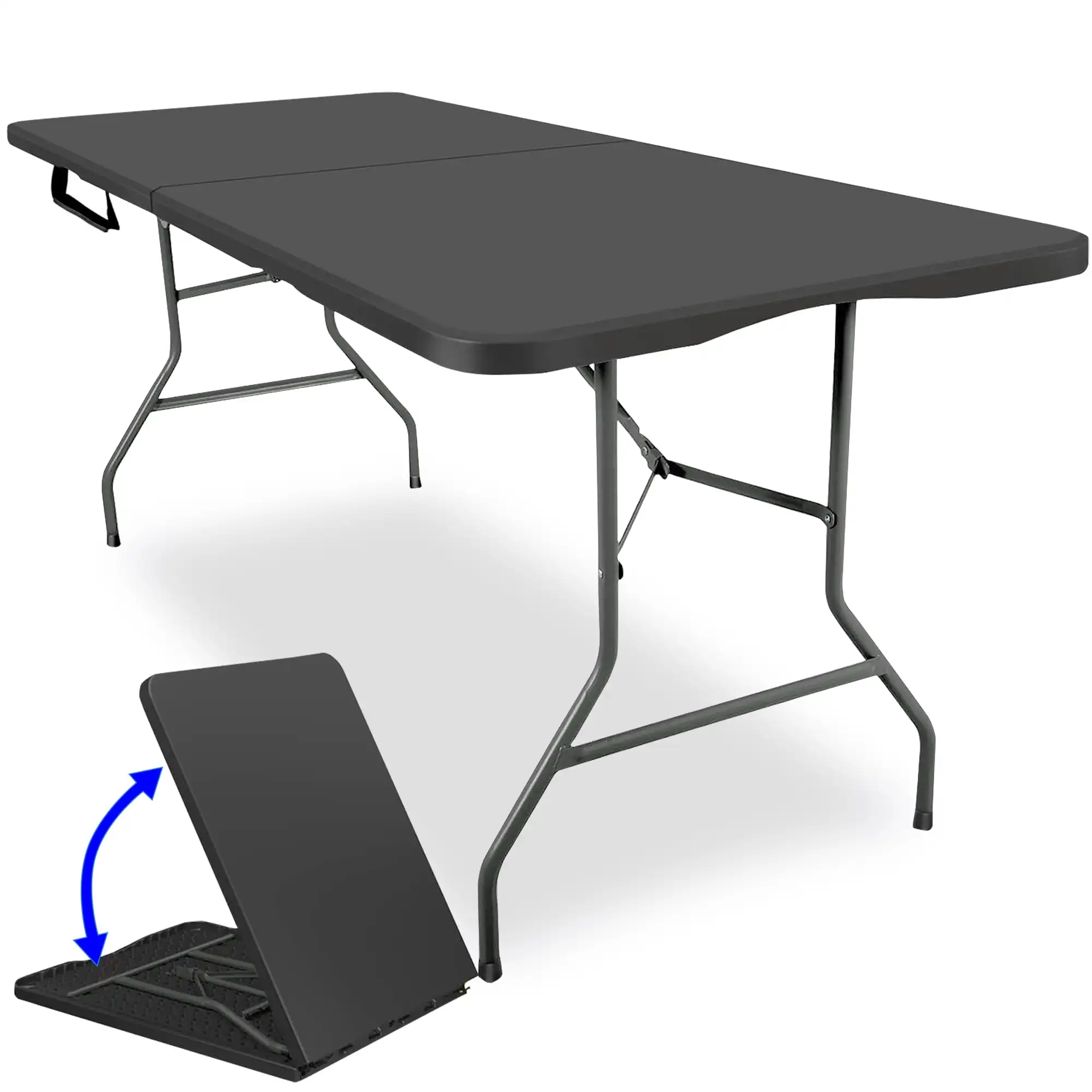 

Camkey 6ft Portable Plastic Folding Tables for Indoor Outdoor, Black