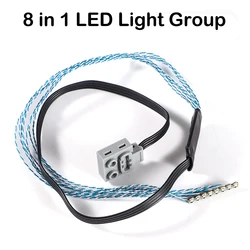 Advanced Electronic Building Block Accessories - Micro - Motor RC Parts for Creative DIY Car Bricks and Kids Toys (8in1 LED Light)