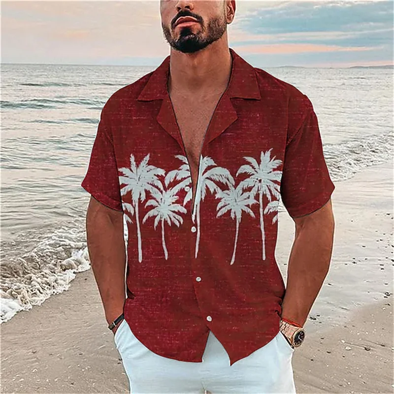 Camisa Hawaiana Polera Floreada Hombre Camisas Masculinas Camisas
