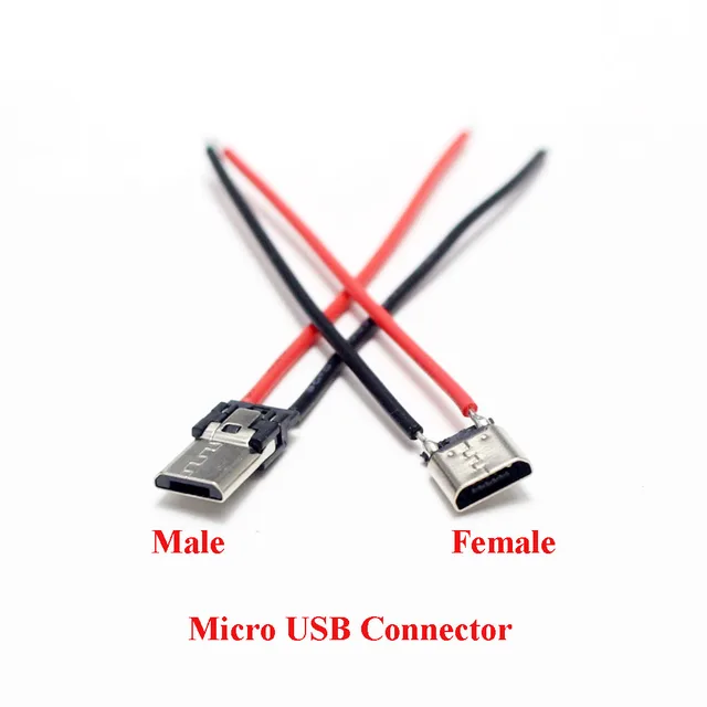 2/5 шт. Micro USB Type-C 2-контактный горизонтальный/вертикальный 2P простой паяный штекерный разъем USB-C для быстрой зарядки 2