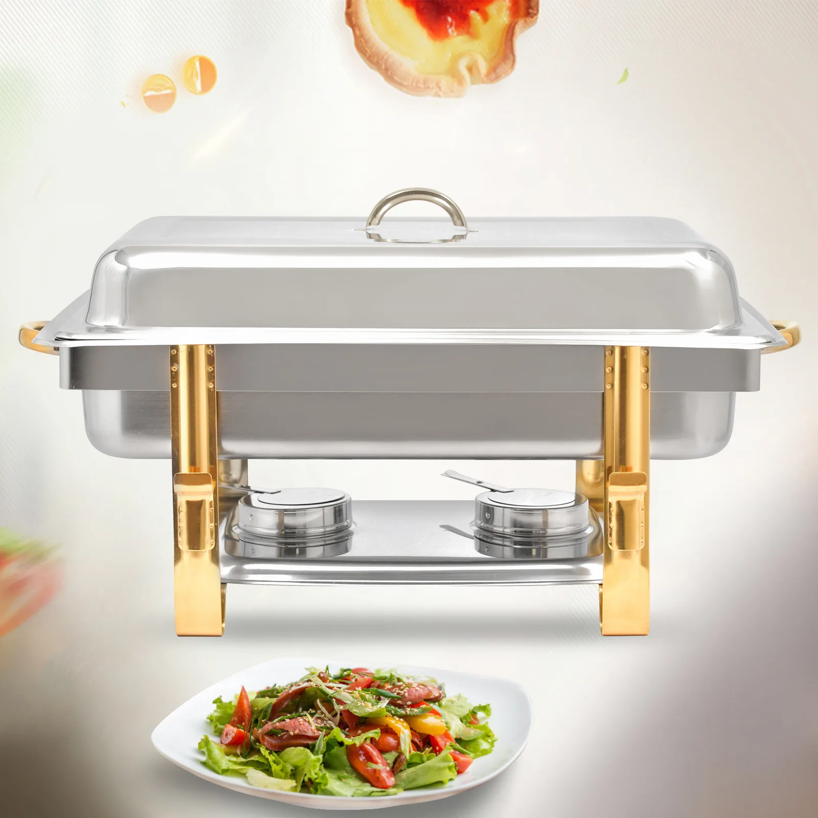 9L Stainless Steel Baking Chafing Dish Sets Buffet Tray Food Heater Container With Lid