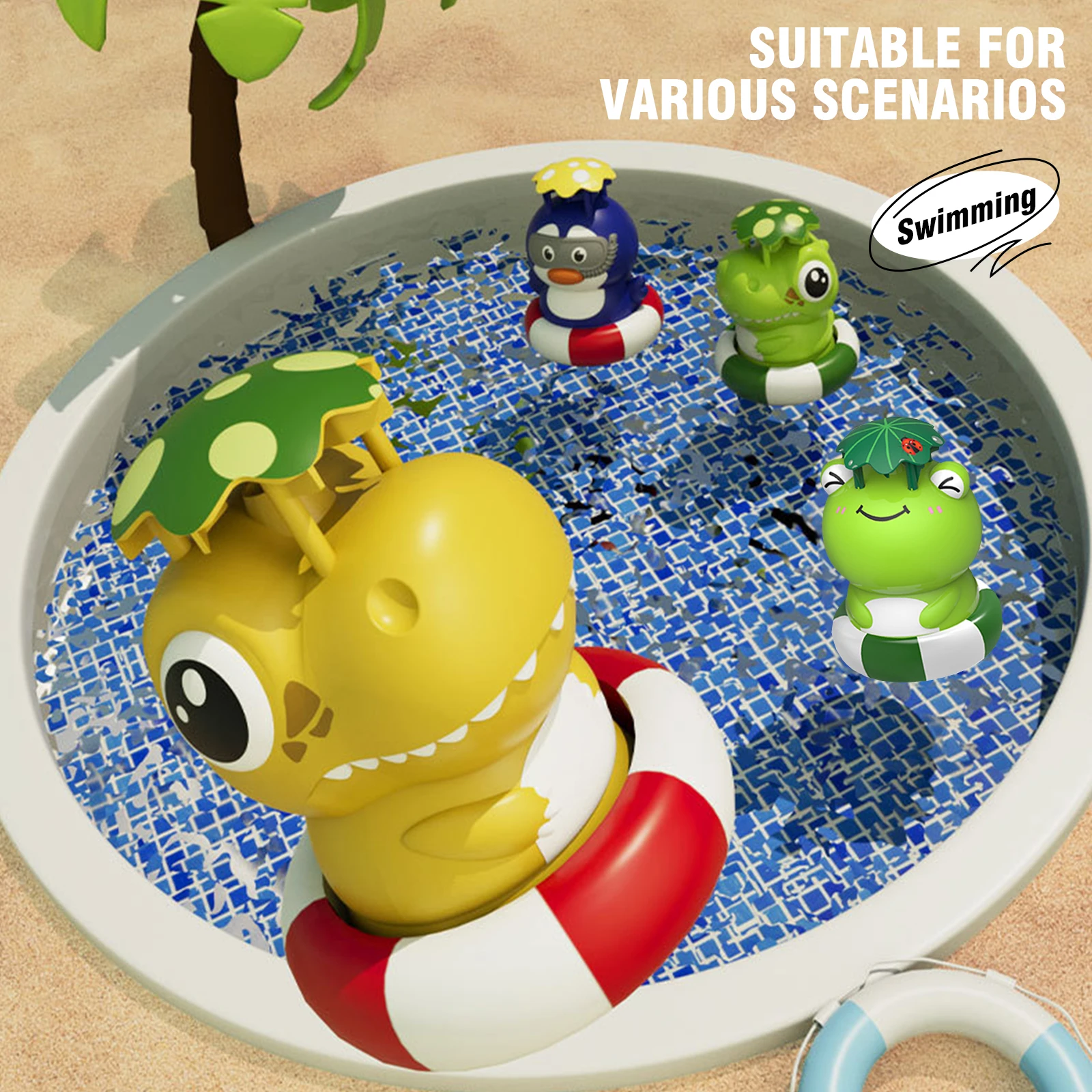 Summer Fly Water Jet Water Toy Cartoon Frog Sprinkler Rotating Spray Soaker Garden Yard Wiggle Splashing Fun Toys for Kid Gift