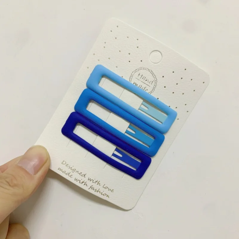 Blaue Serie Haarspangen Farbverlauf Seitenclips Metall-Haarklammern Herz Stern Kopfschmuck Süße Haaraccessoires – Detail 12
