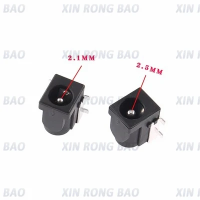 10Pcs SMD DC-005 DC-050 DC Power Jack Socket Connector DC005 5.5*2.1mm 5.5*2.5mm 2.1 / 2.5 socket Round the needle Black