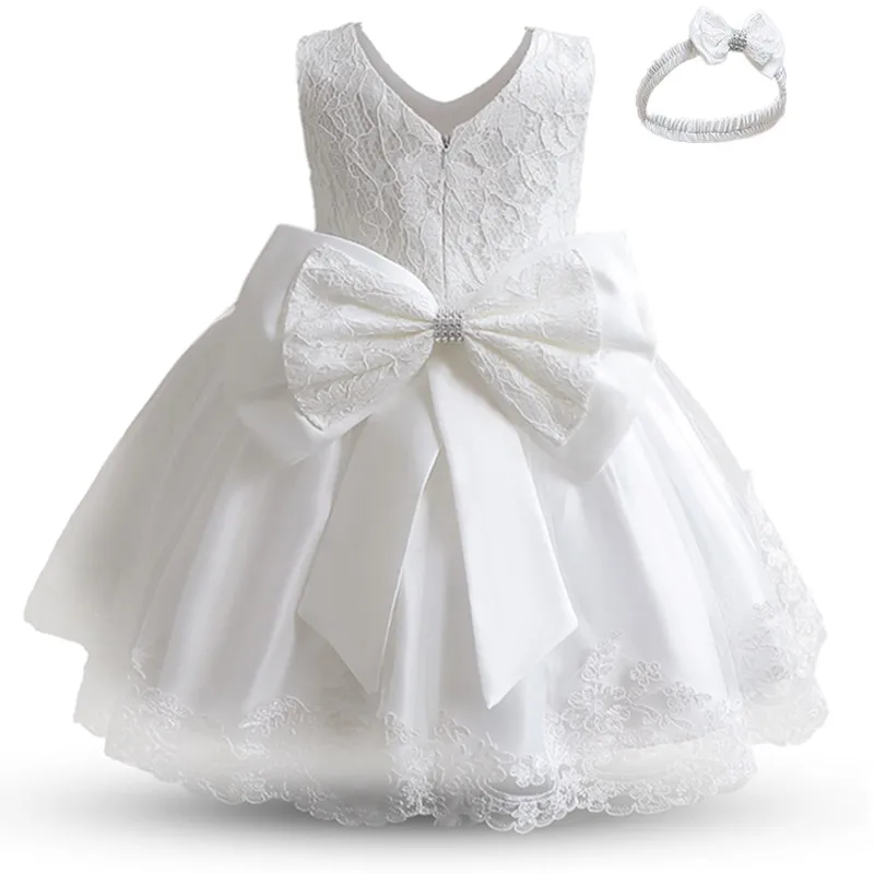 Infant Baby Girls Flower Dress Christening Gown