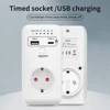 New Smart Timing Socket Controller Automatic Power-off Programmable Countdown Timer Switch 230V Charger With USB Type-C 6