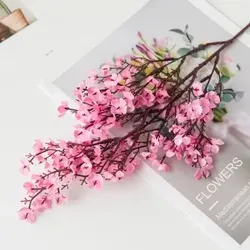 Elegant Cherry Blossom & Baby's Breath Artificial Floral Arrangement for Home or Wedding Decor (Pink)