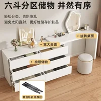 Luxury Dressing Table Drawer White Makeup Mirror Corner Desk Dresser Table Cabinet Organizers Storage Penteadeira Home Furniture 6