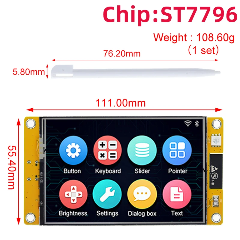 TZT ESP32 3.5 인치 LCD TFT 개발 보드 ESP32 LVGL WIFI 및 블루투스 디스플레이 모듈 240*320 터치 기능이 있는 스마트 디스플레이 화면