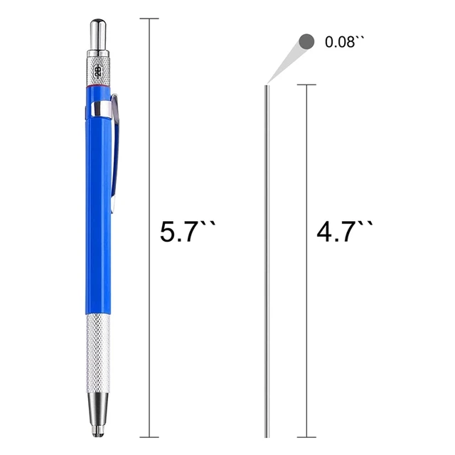 Silver Streak Welders Pencil With 12 Pcs Round Silver Refills, Metal Marker  Pen Metal Carbide Scriber Mechanical Pencils - AliExpress