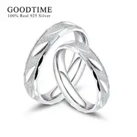 Trendy Pure 100% 925 Sterling Silver Wedding Ring Frosting 1 Piece Egagement Band For Couple Anniversary Jewelry For Woman Man 1