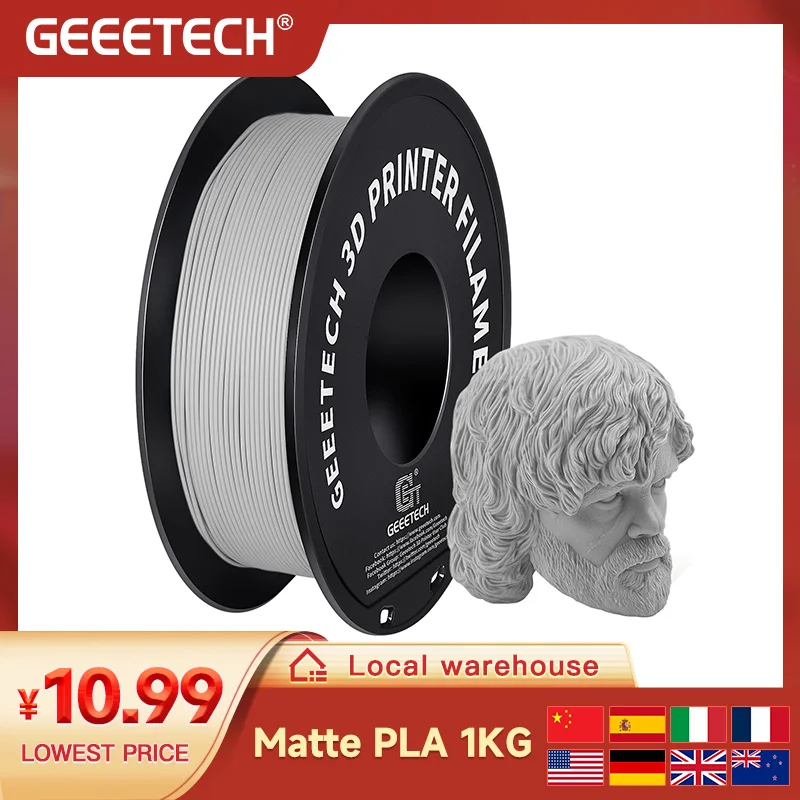 

GEEETECH 1roll/1kg 1.75mm Matte PLA Filament For 3D Printer Vacuum Packaging Overseas Warehouses Various Colors Fast Ship