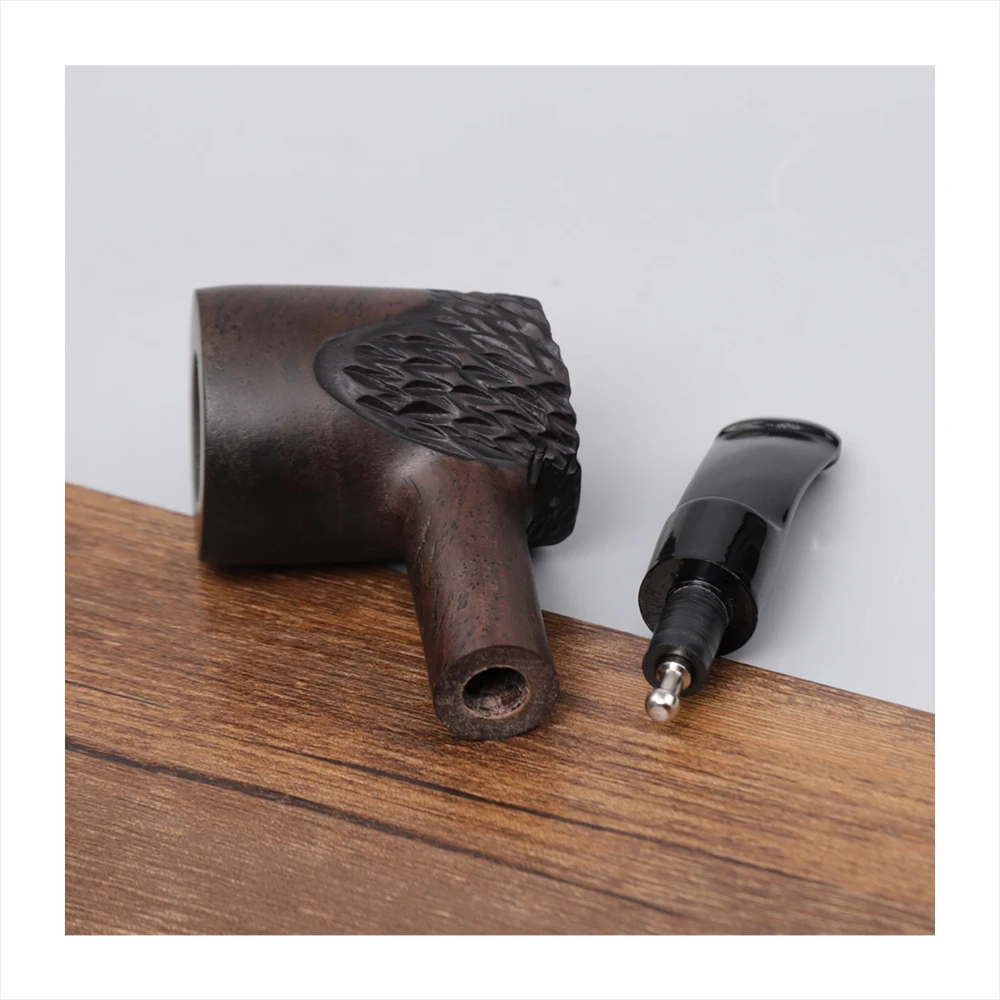 Sandalwood Tobacco Pipe Warm Snuff Pipe 3mm Pipe Channel Cherry Wood Model Solid Wood Small Curved Handle Pipe tobacco pipe smoking pipe