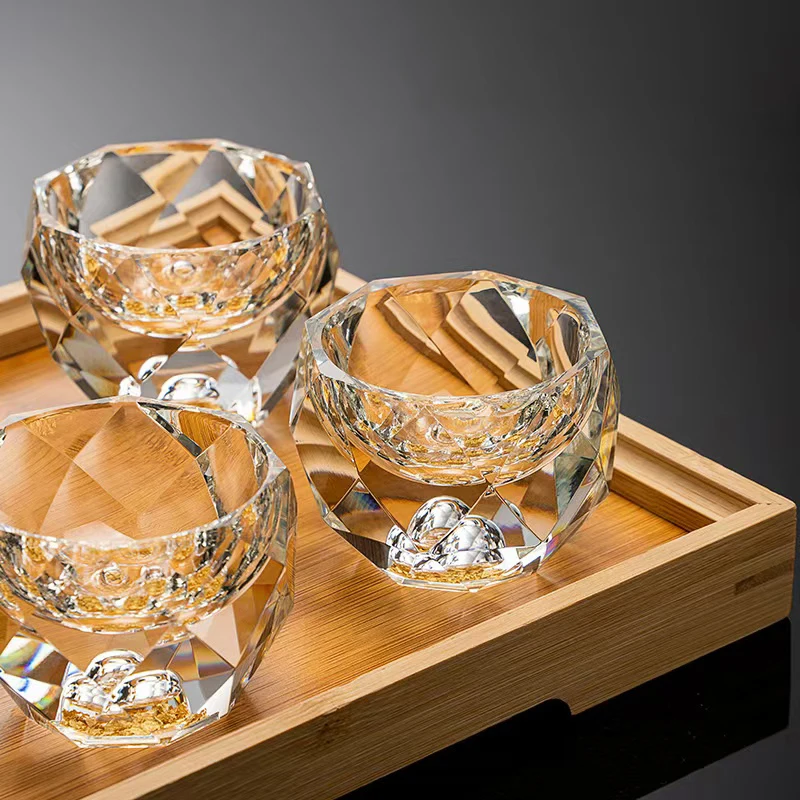 YWDL 1/2/4/6pcs 300ml Liquor Dispenser Measuring Pot Wine Bottle Gold Foil lead-free Crystal Glass Sake 50ml Wine Cup