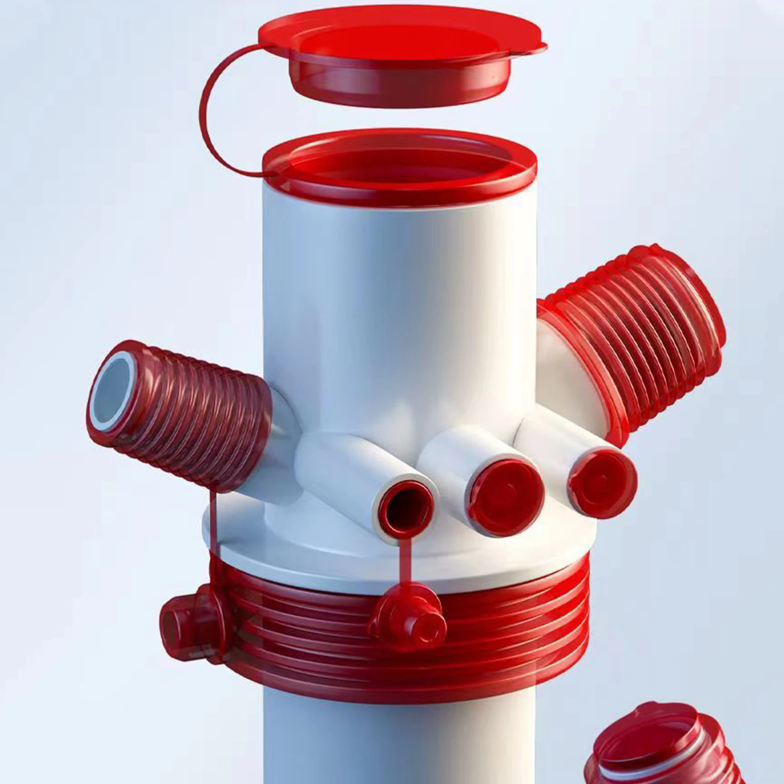 50/75mm 6 Ports Kitchen Sink Downpipe Filter Connector Magnetic Anti Odour Water Dispenser Water Purifier Filter Drain Fittings Drain Pipe Set