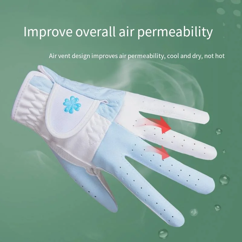 Golf Gloves Women,Suede Microfibre Comfortable Breathable Gloves,Non-slip Wear-resistant Sturdy Durable,Left and Right Hand Load