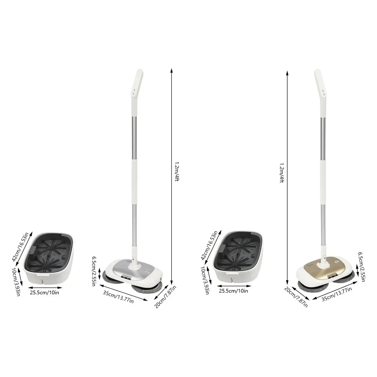 Bucket Set Mops Floor Cleaning Tools, Cordless Electric Spin Mop150RPM Spin Mop with 400ML Water Tank for Door Windows Floor